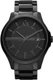 Armani Exchange Analog Men's Stainless Steel Watch AX2104 Black Dial Black Colored Strap