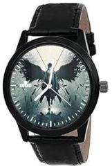 AROA Watch New Watch for Naruto Shippuuden Uchiha Sasuke Wings Akatsuki Model : 539 Black Metal Type Analog Black Strap Watch Black Dial for Men Stylish Watch for Boys