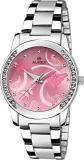 AUREX Analogue Women's Watch Pink Dial Silver Colored Strap