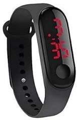 Bhudhar Digital Unisex Adult Watch Black Dial Colored Strap Black