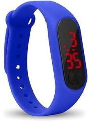 Bhudhar Digital Unisex Adult Watch Black Dial Colored Strap Dark Blue