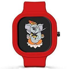 BigOwl Unisex watch for Men And Women Ganesha Art Analog Analog Waterproof Square dial changable Silicone Strap Analog Qaurtz wrist watch Gifts for boyfriends / lovers/friends/family