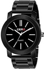 Black Metal Strap Black Dial Casual Analog Watches for Men's & Boy's C 111