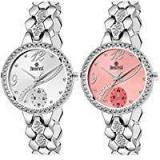 BRITTON Swisstyle Analogue Combo Watch For Women Silver And Pink, SS 1420W 1420P