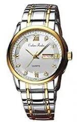 Carlson Raulen Luxury Analogue Men's Watch Multi Colour Dial Steel Silver White Gold Colored Strap CRWLJWL0100101