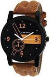 CARTNEY Analogue Black Dial Leather Strap Multi Colour Men Watch