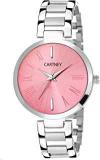 CARTNEY Silver Colored Strap Analogue Pink Women's Watch