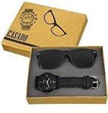 CASADO Ultra Black Slim Watch And Matte Black Sunglass 168x1