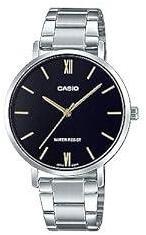 Casio Analog Black Dial Women's Watch LTP VT01D 1BUDF A1622 Stainless Steel, Silver Strap