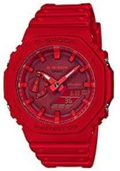 Casio Analog Digital Red Dial Men's Watch GA 2100 4ADR G988