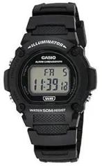 Casio Digital Rubber Gray Dial Black Band Unisex's Watch W 219H 1AVDF