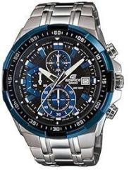 Casio Edifice EFR 539D 1A2VUDF Black Analog Dial Silver Stainless Steel Band Men's Watch Chronograph 100M Water Resistant EX190