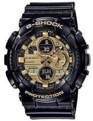 Casio G Shock GA 140GB 1A1DR Black & Gold Analog Digital Dial Black Resin Strap Men's Watch Shock and 200M Water Resistant G1021