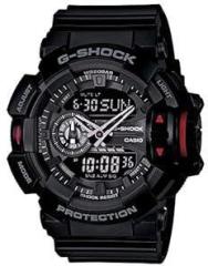 Casio G Shock GA 400 1BHDR Black & Red Analog Digital Dial Black Resin Strap Men's Watch Shock and 200M Water Resistant G566