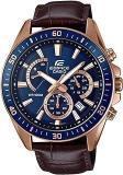 Casio Men Leather Edifice Chronograph Blue Dial Analog Watch Efr 552Gl 2Avudf Ex358, Band Color Brown