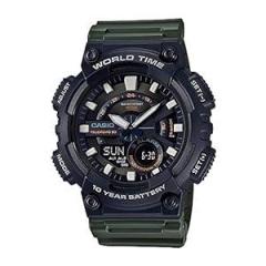 Casio Men Resin Youth Combination AnalogDigital Black Dial Watch Aeq 110W 3Avdf Ad223, Band Color Green