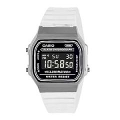 Casio Resin Digital Black Dial Unisex Watch A168Xes 1Bdf, Bandcolor White