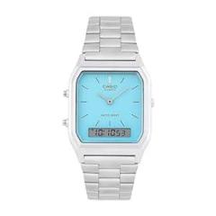 Casio Stainless Steel Vintage Analog Digital Turquoise Dial Unisex Aq 230A 2A2Mqydf Ad271