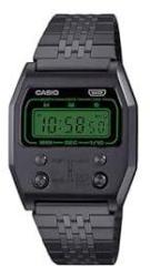 Casio Unisex Stainless Steel Digital Black Dial Watch A1100B 1Df, Band Color Black