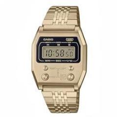 Casio Unisex Stainless Steel Digital Gold Dial Watch A1100G 5Df, Band Color Gold