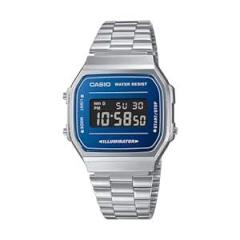 Casio Unisex Stainless Steel Digital Silver Dial Watch A168Wem 2Bdf, Band Color Silver