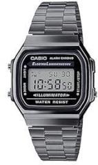 Casio Vintage A168WGG 1ADF Black Digital Dial Black Stainless Steel Band D181