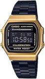 Casio Vintage Digital Black Dial Unisex A168WEGB 1BDF D148 Stainless Steel Watch, Black Strap