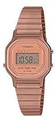 Casio Vintage LA 11WR 5ADF Rose Gold Digital Dial Rose Gold Stainless Steel Band D217