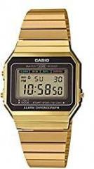 Casio Vintage Series Digital Gold Dial Unisex Adult Watch D198