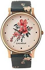 Chumbak Sunshine State Watch Navy Blue Watch for Women, Analog Strap Watch, Brass Dial, Ladies Wrist Watch, Casual Watch for Girls, Printed Strap