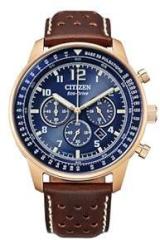 Citizen Analog Blue Dial Men's Watch CA4503 18L Genuine Leather, Brown Strap