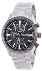 Citizen Titanium Attesa Perpetual Chronograph Quartz Black Dial Men's Watch At8189 61E