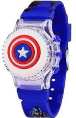 CLOUDWOOD Action Figure Based Rotating Top LED Digital Boys Children Toys Watch for Kids W104