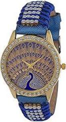 COROFFY Peacocks Design Analogue Blue Dial Unisex Watch