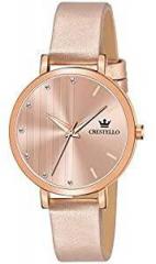 CRESTELLO RG103 Leather Strap Analog Wrist Watch for Women