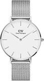 Daniel Wellington Analogue Unisex Watch White Dial Silver Colored Strap