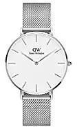 Daniel Wellington Analogue Unisex Watch White Dial Silver Colored Strap