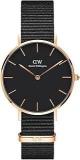 Daniel Wellington Classic Nylon Unisex Adult Analog Petite Cornwall In Black 32Mm