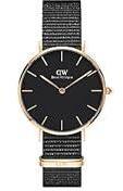 Daniel Wellington Classic Nylon Unisex Adult Analog Petite Cornwall in Black 32Mm