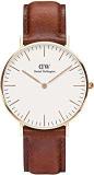 Daniel Wellington Classic St Mawes 36mm Leather Strap White Dial Unisex Watch