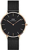 Daniel Wellington Petite Ashfield 36mm Mesh Strap Black Dial Unisex Watch