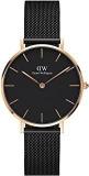 Daniel Wellington Petite Ashfield Watch, Matte Black Mesh Bracelet