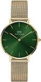 Daniel Wellington Petite Emerald Gold Mesh Strap Green Dial Watch