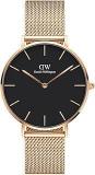 Daniel Wellington Petite Melrose 36mm Black Dial Rose Gold Unisex Watch DW00100303