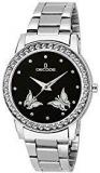 Decode Analogue Black Dial Women's & Girl's Watch Ladies Crystal Studded 21 030 Black