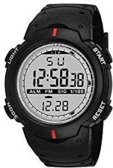 Digital Men's & Boy's Watch Multicolored Dial Black Colored Strap