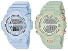 Digital Unisex Watch Multicolour Dial Multi Colored Strap