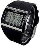 EFASHIONUP Shhors Collection Square Digital Grey Dial Sports Alarm Unisex Watch