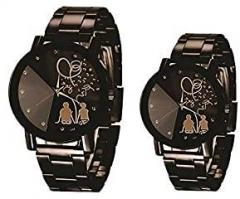 Emartos Analogue Quartz Movement Black Couple Watch for Men and Women