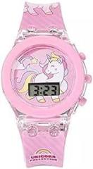 Emartos Kids Digital Led Glowing Light Unicorn Pink Watch for Girls Kids [ 3 7 Year]